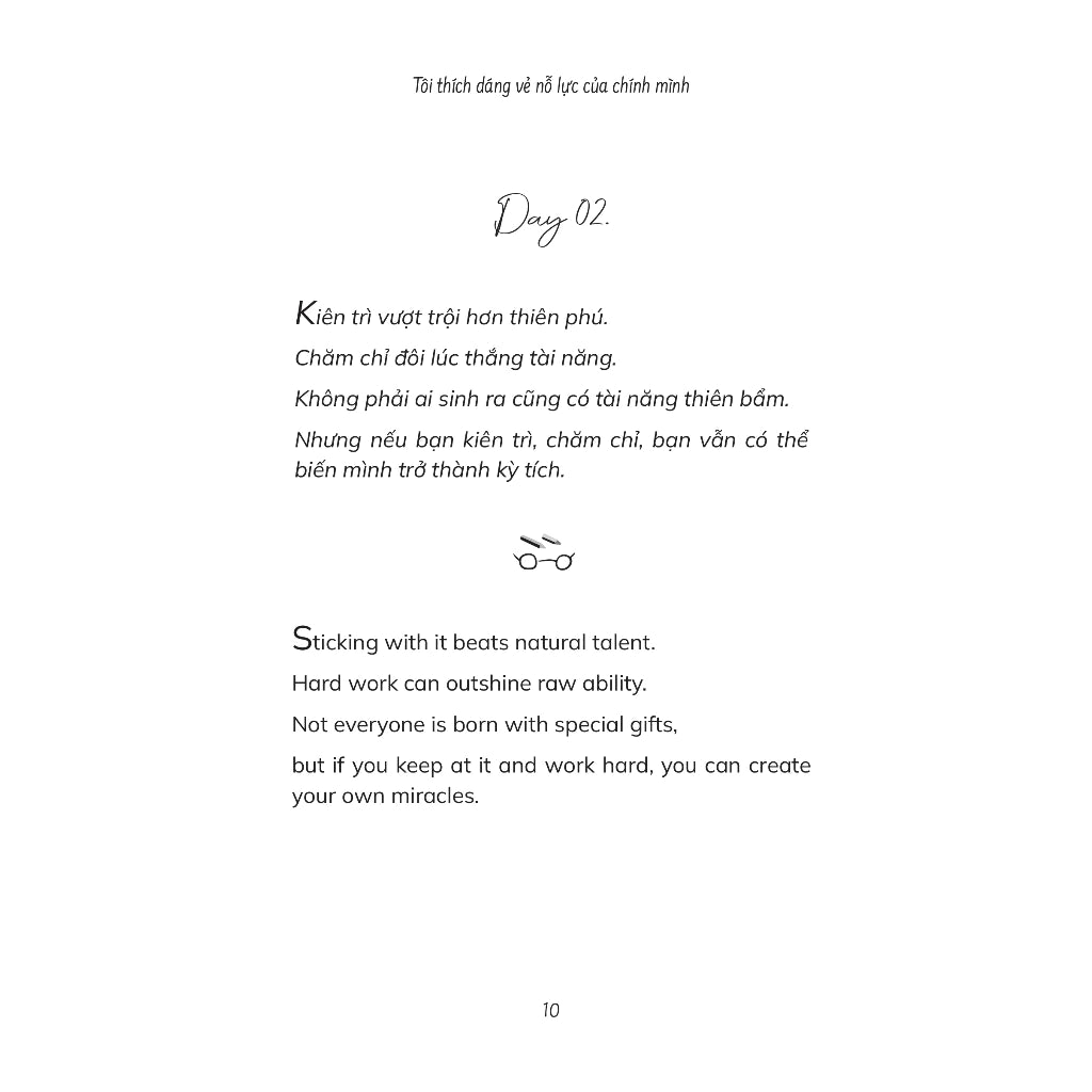 A Diary Of Silent Effort – Tôi Thích Dáng Vẻ Nỗ Lực Của Chính Mình (Song ngữ Việt Anh)