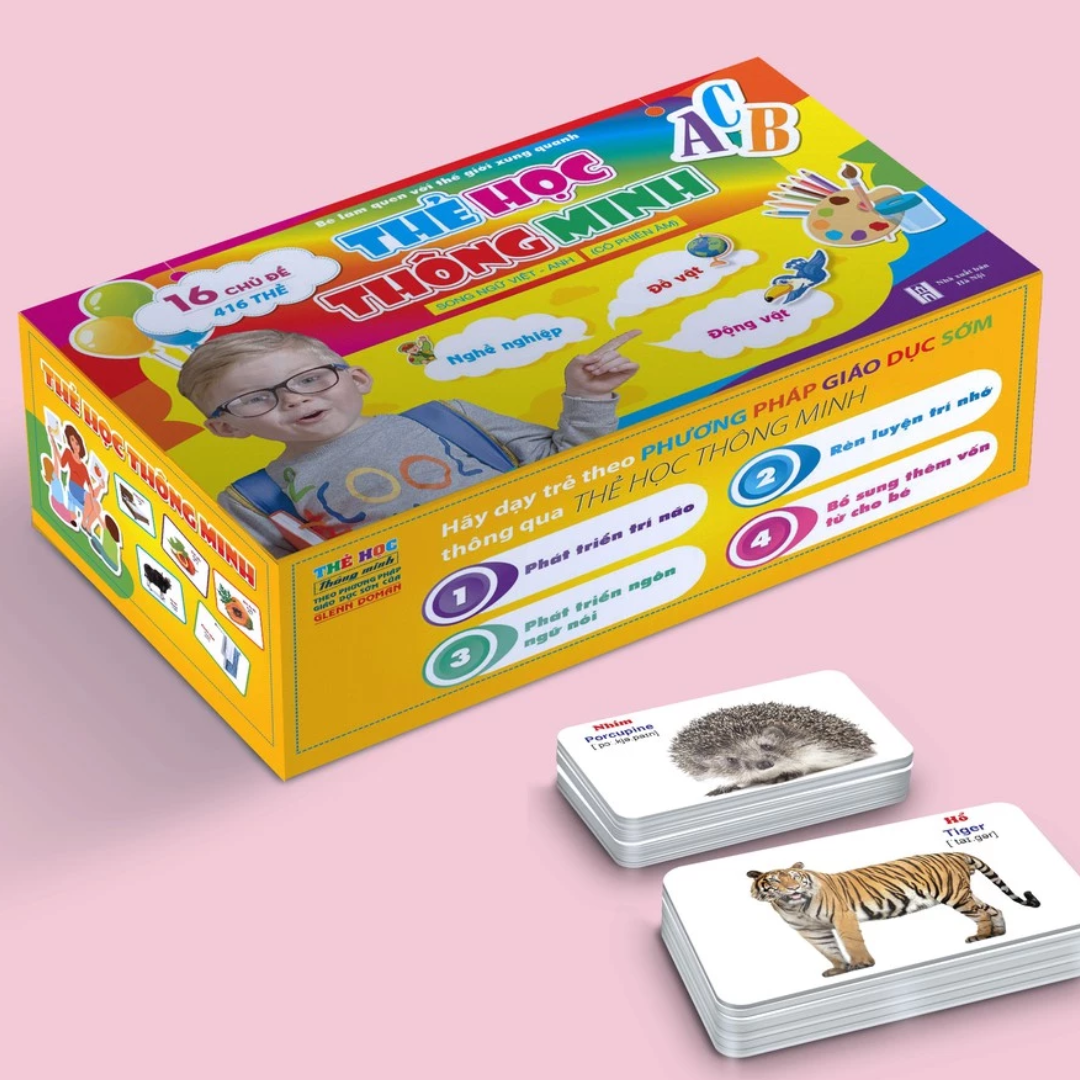 Bộ Thẻ Học Flashcard Song Ngữ Anh Việt Thông Minh Cho Bé Tập Đọc - Nói