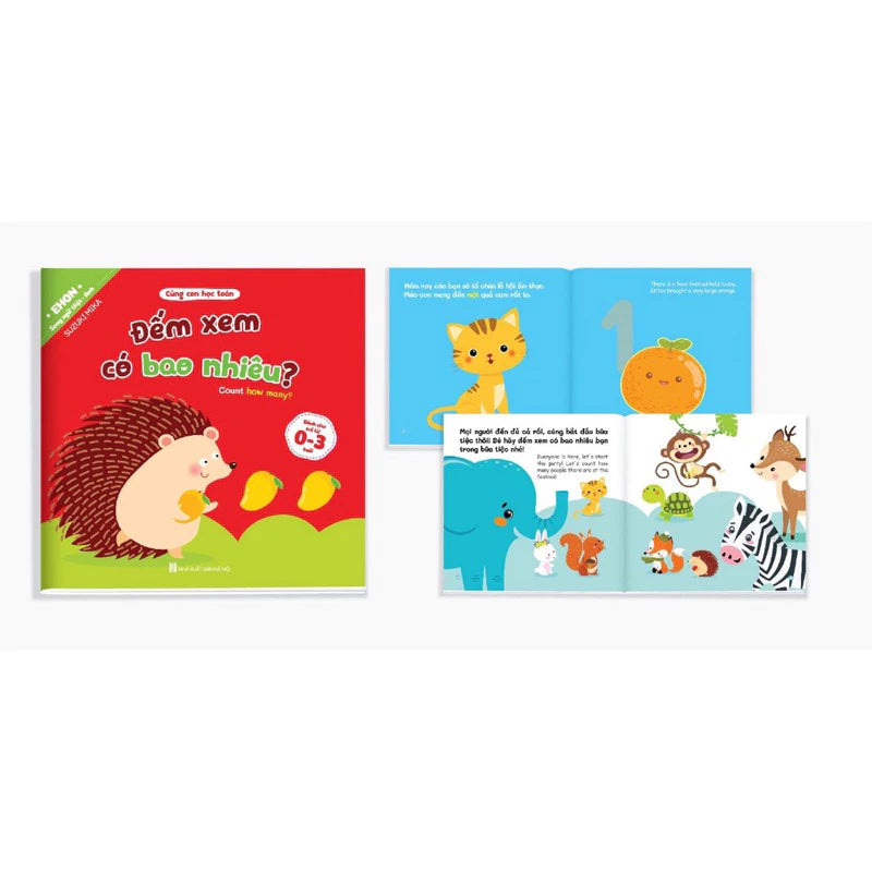 Combo 8Q Ehon Toán Học Phát Triển Tư Duy Đầu Đời - Song Ngữ Việt Anh Cho Bé 0-3 Tuổi