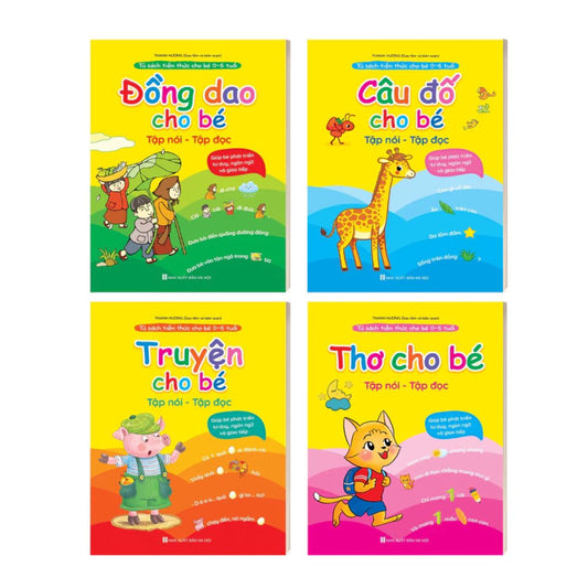 [Pre-order] Câu Đố, Thơ, Truyện, Đồng Dao Cho Bé Tập Nói, Tập Đọc (Bộ 4 Cuốn)