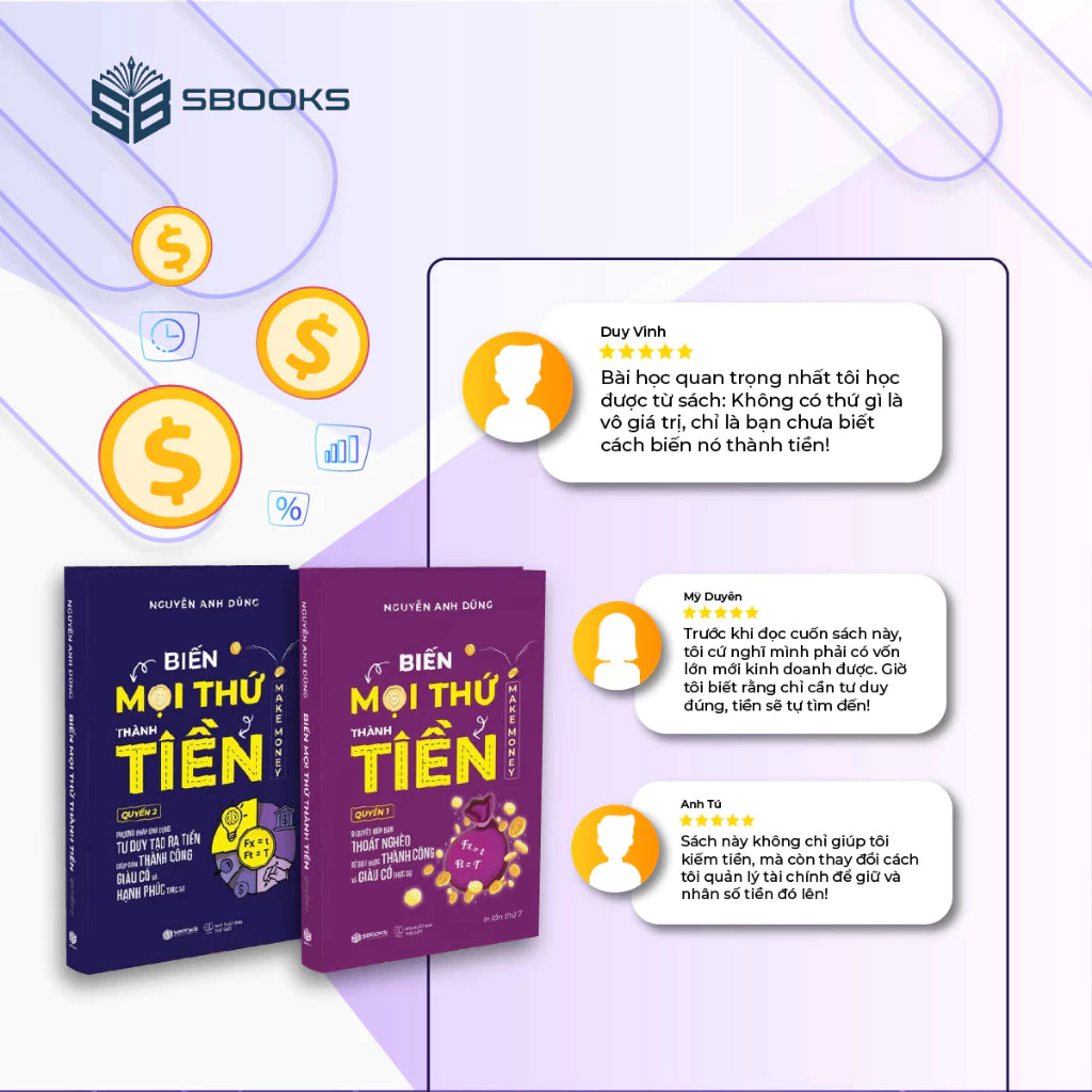 Combo 4Q Tư Duy Ngược + Tư Duy Mở + Biến Mọi Thứ Thành Tiền (Quyển 1 & 2)